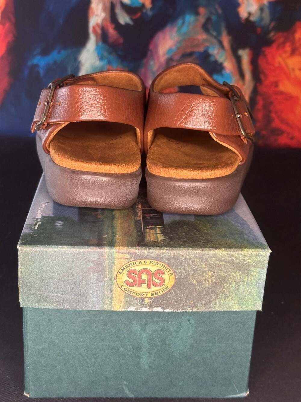 SAS Relaxed Amber Leather Comfort Sandals Women's Size 6 M - Picture 7 of 7